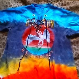 Handmade lace up Led Zeppelin shirt